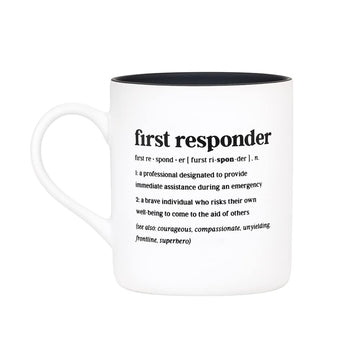 About Face Designs Defined Collection Stoneware Mug, 20-Ounce, First Responder