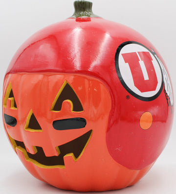 NCAA UTAH UTES CERAMIC PUMPKIN HELMET 10"