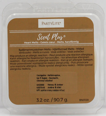 PARTYLITE HONEY & AMBER SCENT PLUS HEART MELTS 3.2oz