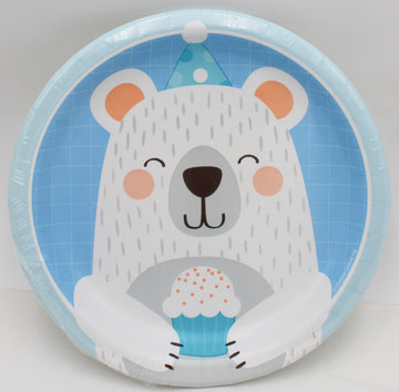 7" PAPER LUNCH PLATE 8CT 1ST BIRTHDAY BEAR