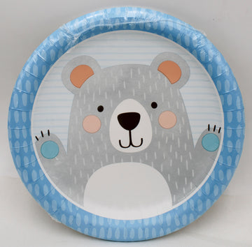 9" PAPER DINNER PLATE 8CT 1ST BIRTHDAY BEAR