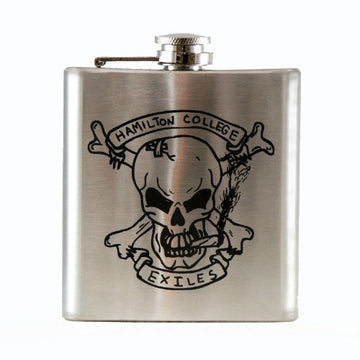 Hip Flask Holding 6 oz - Laser Engraved Pocket Size, Stainless Steel, Rustproof, Screw-On Cap - Metallic Grey Finish Perfect for Engraving