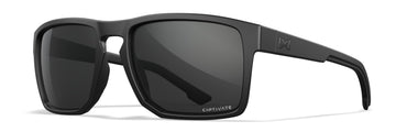 Wiley X WX Founder Sunglasses Safety Glasses for Men Shatterproof UV Eye Protection for Combat, Shooting Captivate Grey Lenses Matte Black Frames