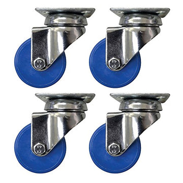 Headbourne 8272E Designer Swivel Plate Casters with 88 Lb. Load Capacity, 2", Ocean Blue, 4-Pack