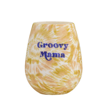 About Face Designs Blurred Collection - Tie Dyed Silicone Wine Cup, 12.5-Ounce, Groovy