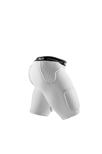 McDavid Padded Compression Shorts with HEX Pads. Dual-Density Thudd Tights with Hip, Tailbone, Thigh Padding. for Men and Women. with Cup Pocket White