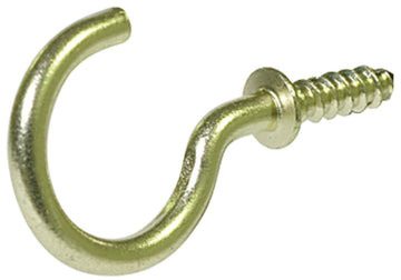 Hillman Hardware Essentials 320408 Hardware Essentials Solid Brass Cup Hook 1", Brass Finish, 100-Pack
