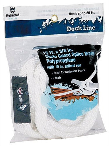 Wellington-Cordage Dock Line Sb Poly 3/8x15 White