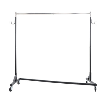 BISupply Clothes Z Rack - Portable Steel Rolling Clothes Rack with Purse Hooks and Caster Wheels - 400lb Weight Capacity