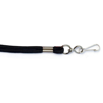 Kemp USA Rope Lanyard - Soft Nylon Lanyards for ID Badges, 19” Long, 6 Warp Thickness - With Swivel J-Hooks for Easy Attachment - Keychain & ID Badge Holder - Black