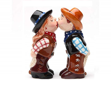 Cowboy and CowgirlMagnetic Ceremic Salt and Pepper Shakers
