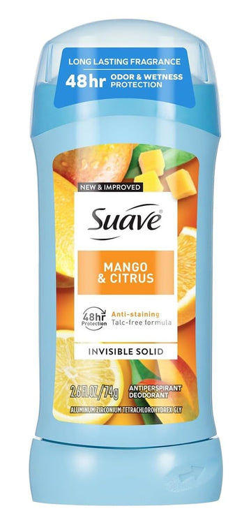 Mango and Citrus Invisible Solid Antiperspirant Deodorant Stick, 2.6 Ounce