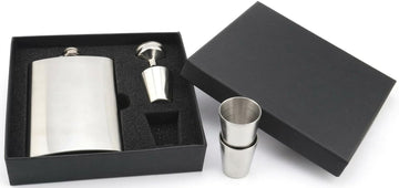 Top Shelf Flasks Premium Quality Drinking Flask With Stainless Steel Funnel, Two Shot Cups And Gift Box, 8 oz.