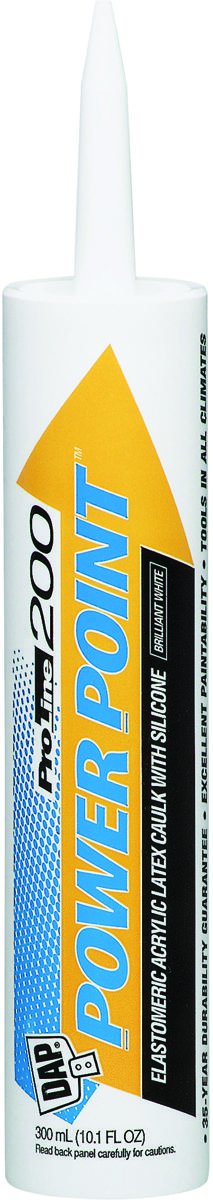 Dap 18750 White Power Point 200 Elastomeric Acrylic Latex Caulk, 10.1 Oz