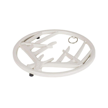 Lodge Enameled Cast Iron Antler, 8 Inch, Midnight Chrome Trivet, Biscotti