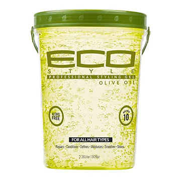 Eco Style Gel Olive Oil Styling Gel - Adds Shine and Tames Split Ends - Delivers Moisture to the Scalp - Nourishes And Repairs - Provides Weightless and Superior Hold - Ideal for all Hair - 80 oz