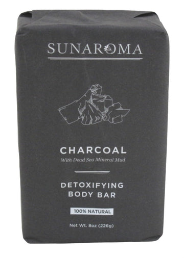 Sunaroma Soap Bar Charcoal Dead Sea Mineral Mud 8 Ounce (Pack of 6)