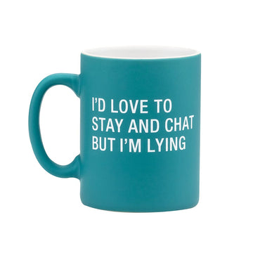 About Face Designs Hilarious Say What Collection - Office Talk Stoneware Mug/Cup, 13.5-Ounce, Stay and Chat