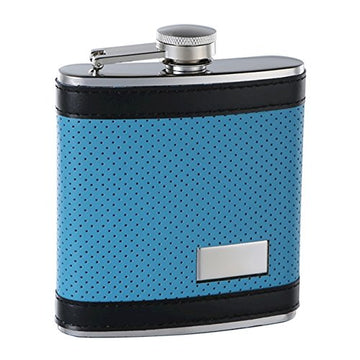 Hip Flask Holding 6 oz - Pocket Size, Stainless Steel, Rustproof, Screw-On Cap - Black Gift Box Included