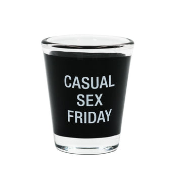 About Face Design Casual Sex Friday Shot Glass, Standard, Clear,Black