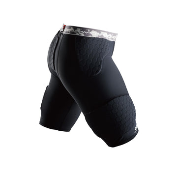 McDavid Compression Football Padded Shorts w/ HEX Pads, Men's Compression Shorts, Hip, Tailbone, Thigh Padding Girdle, Football, Lacrosse, Hockey, Basketball, Black, 3X-Large