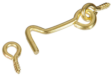 Hardware Essentials 852769 Hook and Eye Latch Brass 1" -2 Pack
