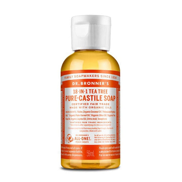 Dr. Bronner's - Pure-Castile Liquid Soap (Tea Tree, 2 ounce) - Made with Organic Oils, 18-in-1 Uses: Acne-Prone Skin, Dandruff, Laundry, Pets and Dishes, Concentrated, Vegan, Non-GMO