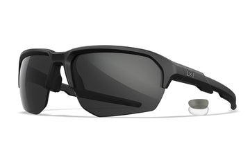Wiley X JAKL Captivate Ballistic Rated Sunglasses, Safety Glasses for Men and Women, UV Eye Protection for Shooting and Outdoor Matte Black Frames, Clear and Grey Tinted Lenses