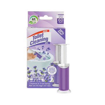 Air Fusion Toilet Cleaning Gel Lavender Scent. Pack of 1 (1.61oz) with 14 Gel Stamps for Continuous Toilet Cleaning, Deodorizing & Fruity Freshness.