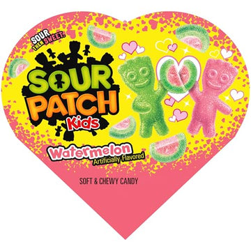Sour Patch Kids, Watermelon Soft and Chewy Valentines Day Candy, Heart Shaped, 3.4 Ounce