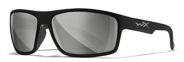 Wiley X Peak Sunglasses, Safety Glasses for Men and Women, UV Eye Protection for Shooting, Fishing, Biking, and Extreme Sports, Matte Black Frames, Silver Flash Tinted Lenses