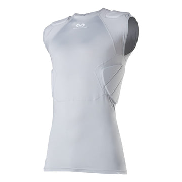 McDavid Rival Integrated 5-Pad Shirt, Comfort & Protection from Hard Objects, Lightweight & Breathable, Great for Football & Lacrosse (Adult) Grey