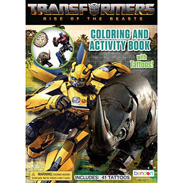 Transformers: Rise of the Beasts 48-Page Coloring Book with Temporary Tattoos, Bendon Hasbro 53170