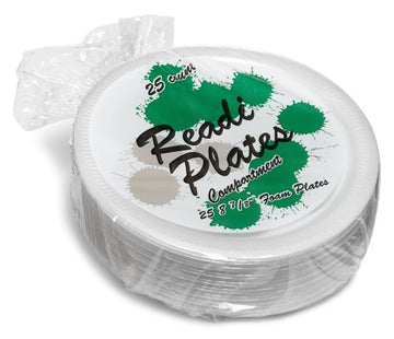 Readi-Plates White Foam Compartment Plates, 25-Count (Pack of 18)