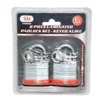 IIT 42062 2Pc 1-1/2" Laminated Padlock Keyed alike,