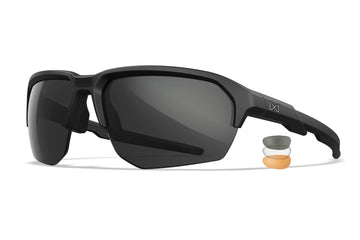 Wiley X JAKL Ballistic Rated Sunglasses, Safety Glasses for Men and Women, UV Eye Protection for Shooting and Outdoor Matte Black Frames and Clear Grey Rust 3 Lens Kit