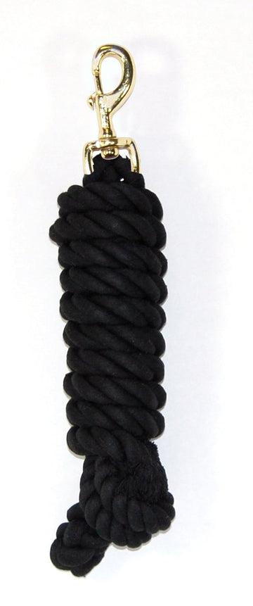 Hamilton Cotton Lead with Brass-Plated Bolt Snap, Black, 3/4" Thick x 10' Long