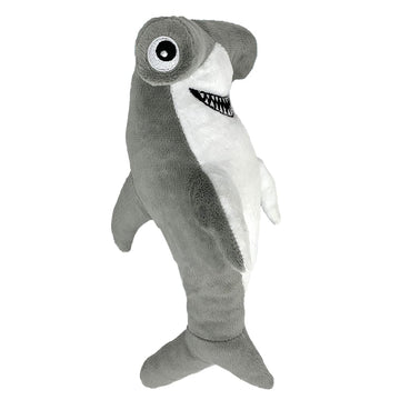 Spunky pup Clean Earth Plush Dog Toy with Squeaker - Recycled, Eco-Friendly, Floats for Beach, Lake, Pool - Shark, Small