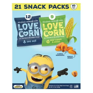 Love Corn Sea Salt & Sour Cream Onion Variety Pack (21 CT)