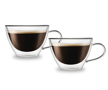 Godinger Double Wall Cappuccino Mugs, Coffee Mugs, Insulated Drinking Mug, Glasses for Coffee - 11oz, Set of 2
