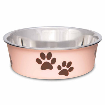 Loving Pets Bella Dog Bowls- Stainless Steel Dog & Cat Bowls - Spill Proof Dog Food Bowl, Cat Bowl, Puppy Essentials & Pet Supplies Great for Home & Travel (Small 10-20 lbs, Paparazzi Pink)