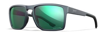 Wiley X WX Founder Sunglasses Safety Glasses for Men Shatterproof UV Eye Protection for Combat, Shooting Captivate Polarized Green Mirror Lenses Matte Graphite Frames