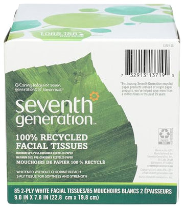 Seventh Generation, Facial Tissue Cube 2-ply 85 count roll