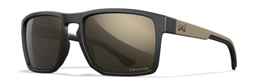 Wiley X WX Founder Sunglasses Safety Glasses for Men Shatterproof UV Eye Protection for Combat, Shooting Captivate Tungsten Mirror Lenses Matte Black & Tan Frames