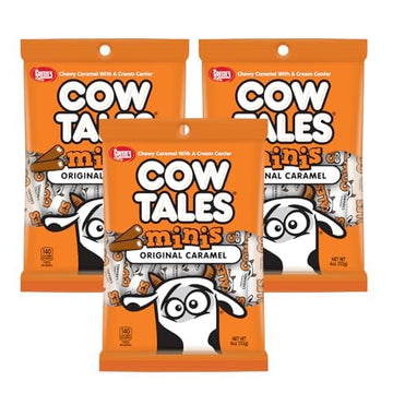 Goetze's Candy Vanilla Cow Tales Minis - 4 Ounce Bags - 3 Pack - Fresh from the Factory