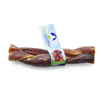 Barkworthies Braided Beef Gullet Jerky Treat, 6-Inch