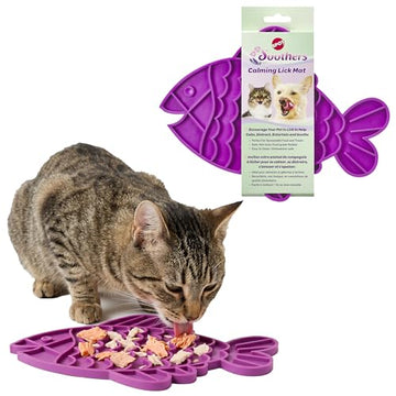SPOT Soothers Fish Lick Mat - 9.75in Slow Feeder & Calming Mat for Cats, Kittens, Medium & Large Dogs and Puppies, Food-Grade Rubber, Dishwasher Safe, Anxiety & Boredom Relief