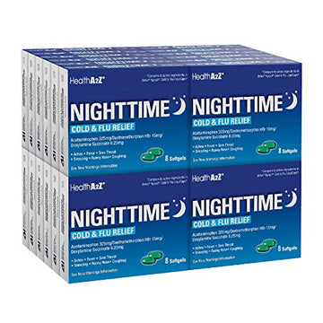 HealthA2Z® Nighttime | Cold & Flu Medicine | Powerful Multi-Symptom Nighttime Relief (192 Softgels)