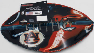 NCAA AUBURN TIGERS METAL FOOTBALL ART