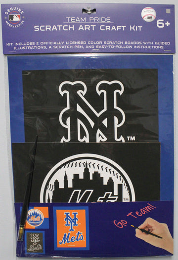 MLB NEW YORK METS SCRATCH ART CRAFT KIT